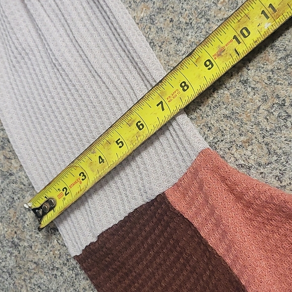 oversized color block knit waffle long sleeve - Picture 8 of 11